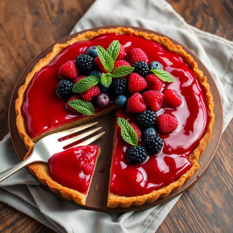 Tarte aux fruits rouges et pâte aux amandes végane (sans sucre ajouté)