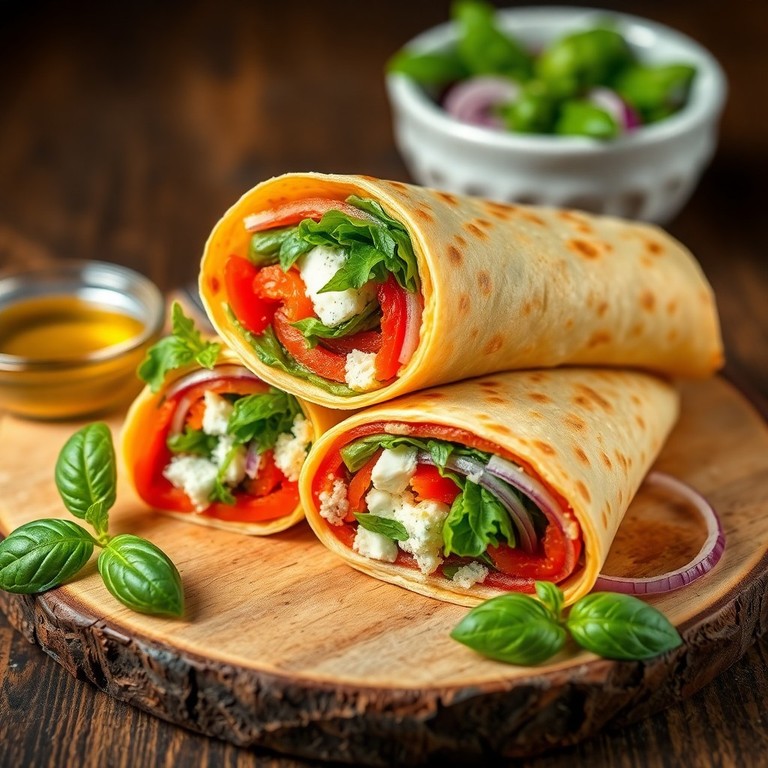 Geroosterde Paprika & Feta Wraps