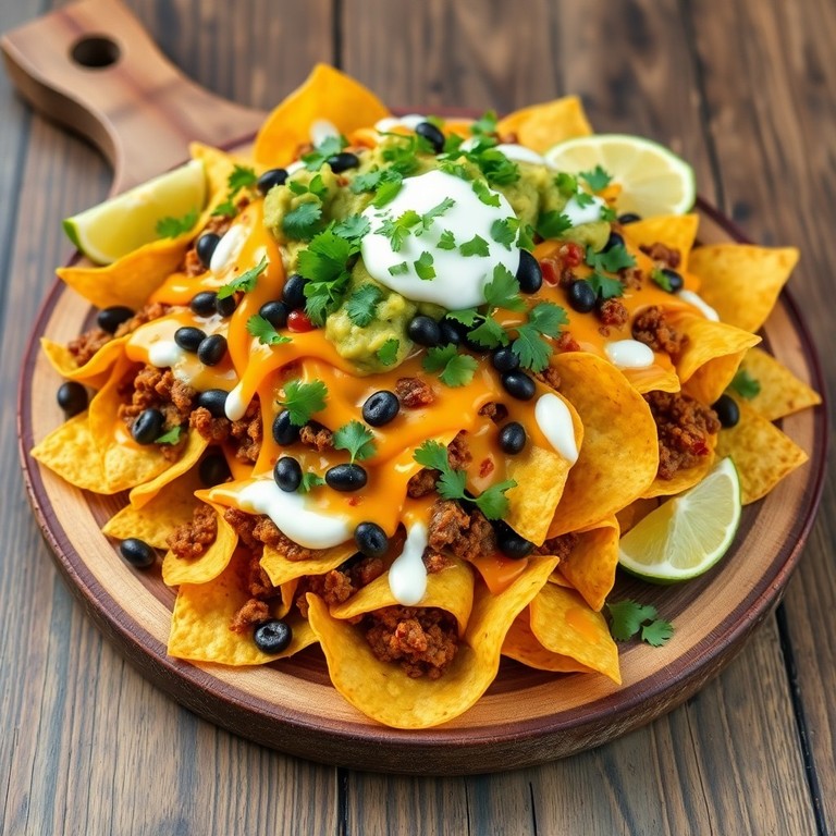 Nachos al Estilo Tex-Mex con Carne y Guacamole