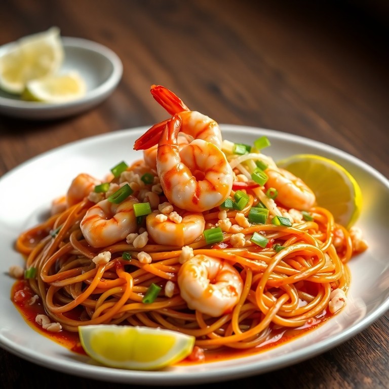 Pad Thaï aux crevettes et nouilles de riz