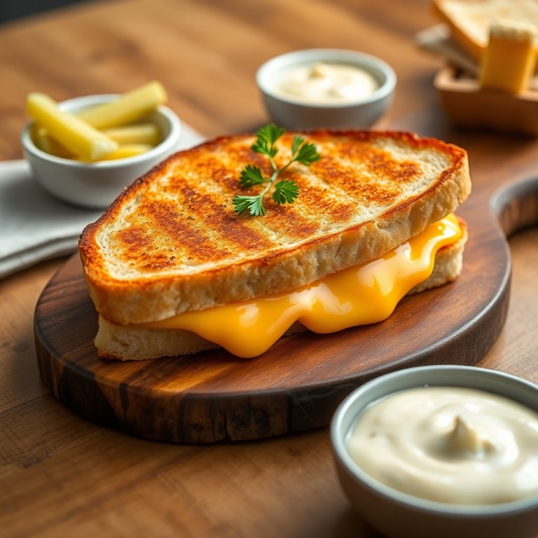 Sanduíche Grilled Cheddar Deluxe com Maionese Cremosa