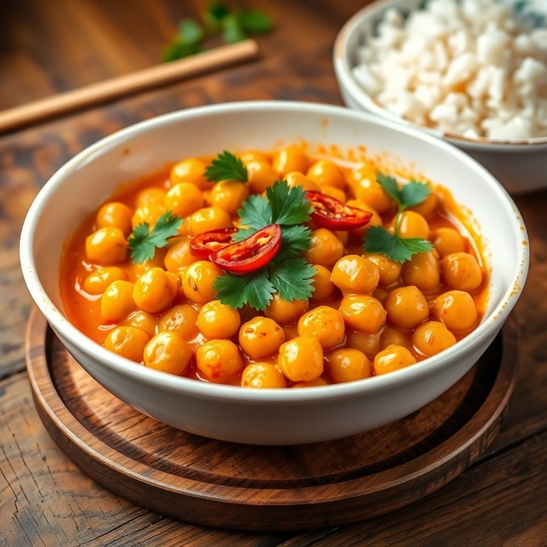 Garbanzos Salteados con Salsa de Coco al Estilo Tailandés