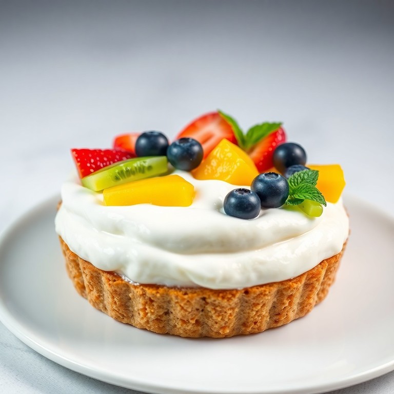 Tarta Fría de Frutas y Leche Condensada con Base de Galletas