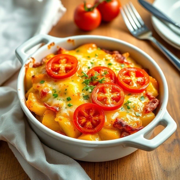 Überbackene Kartoffel-Schinken-Ofen mit Käse