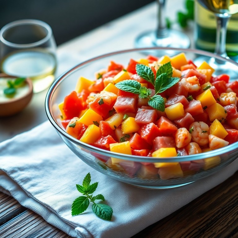 Tartare di Pesce Misti con Frutta Esotica