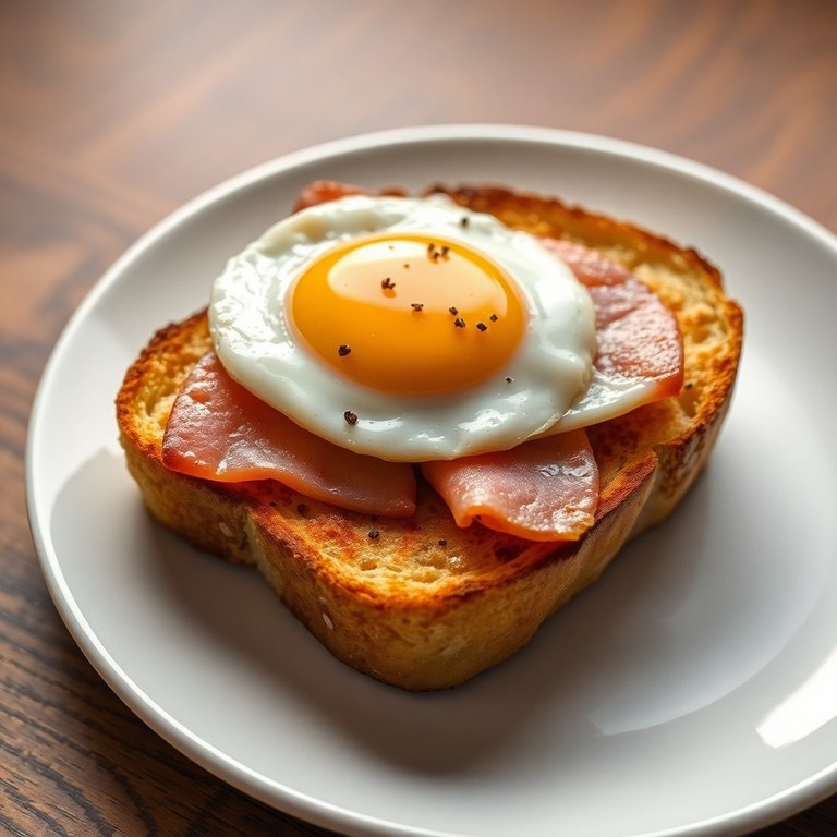 Tostada Americana com Ovo Estrelado e Presunto