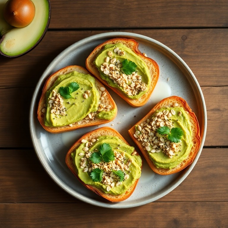 Tostadas de Aguacate con Avena Crocante y Leche