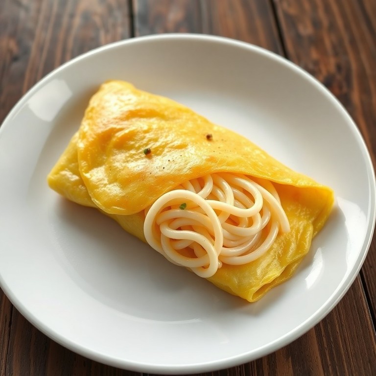Omelette Crémeuse aux Nouilles