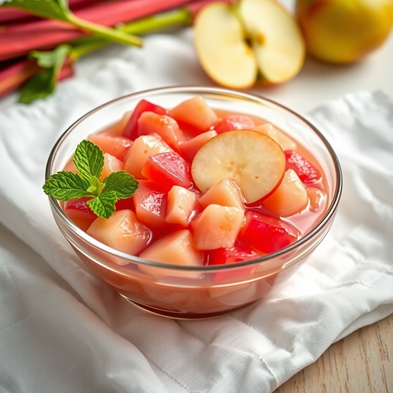 Compote de Pomme et Rhubarbe à la Vapeur Sans Sucre