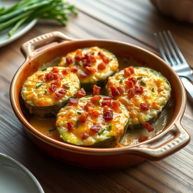 Gratin d'avocat au fromage et bacon