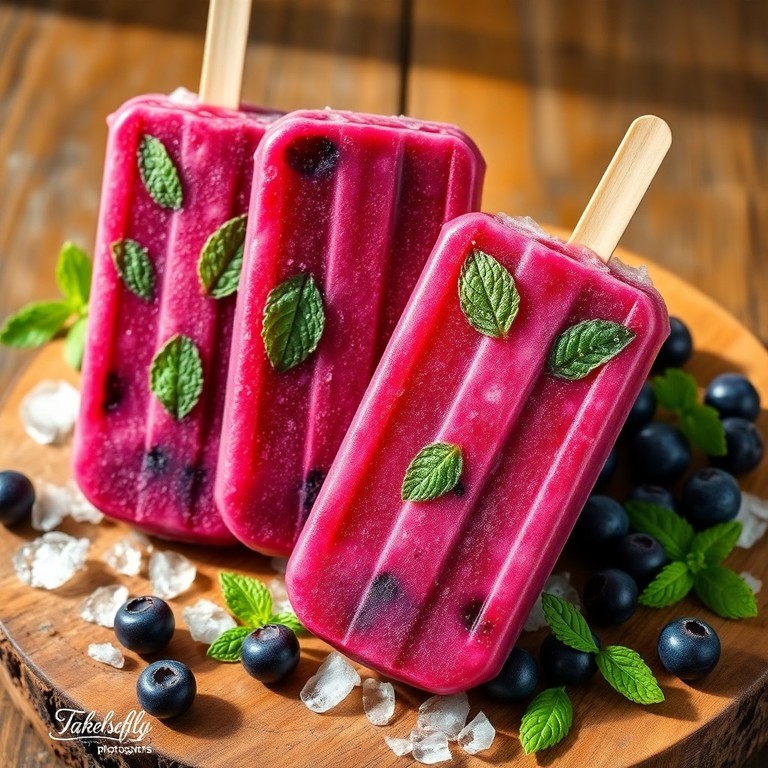 Elderberry Ice Pops with Mint