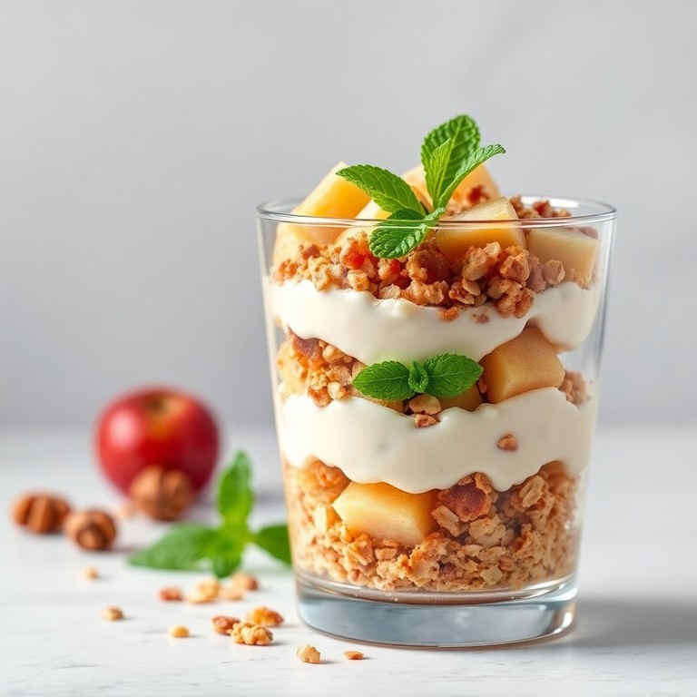 Parfait Croquant aux Flocons d'Avoine, Petit Suisse et Petits Beurres