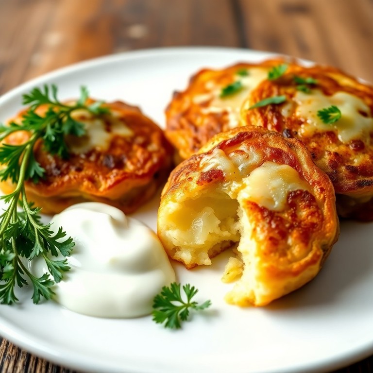 Картофельные оладьи с сыром и яйцом