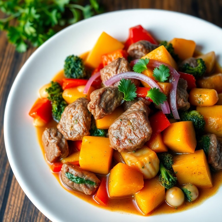 Malse Rundvleesreepjes met Extra Groenten, Zoete Aardappel & Paprikaspice (met Bouillon)