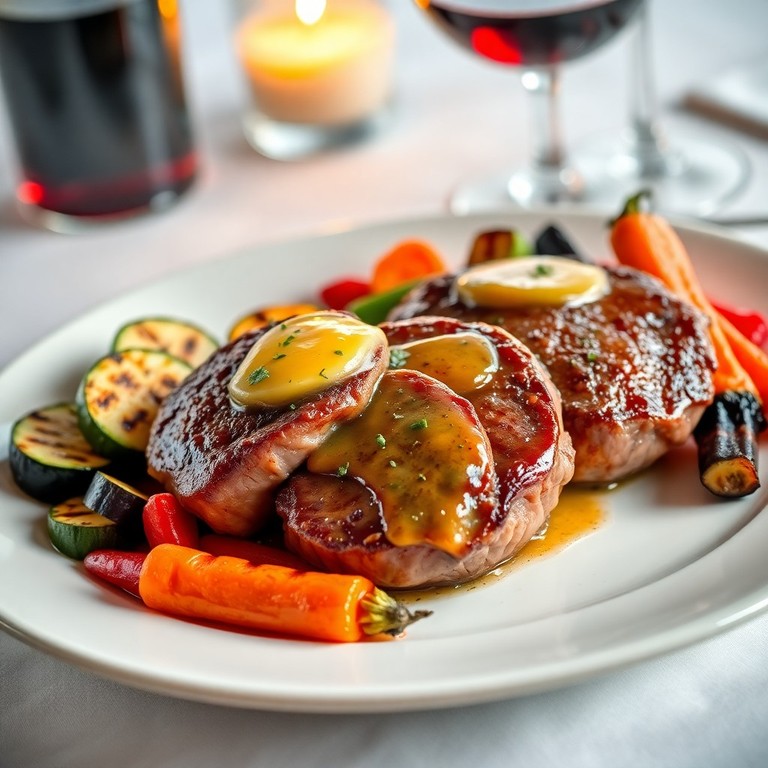 Filé Mignon na Manteiga de Alho com Legumes Grelhados
