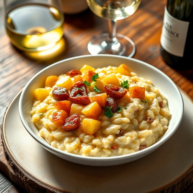 Risotto Crémeux aux Pommes de Terre et Oignons Caramélisés