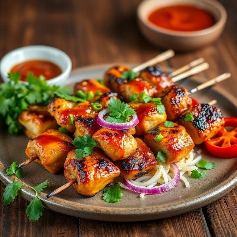 Anticuchos van Kip met Aji Saus