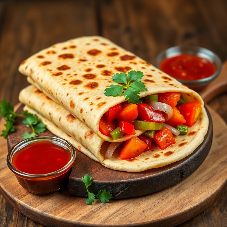 Spicy Vegetable Chapati Wraps