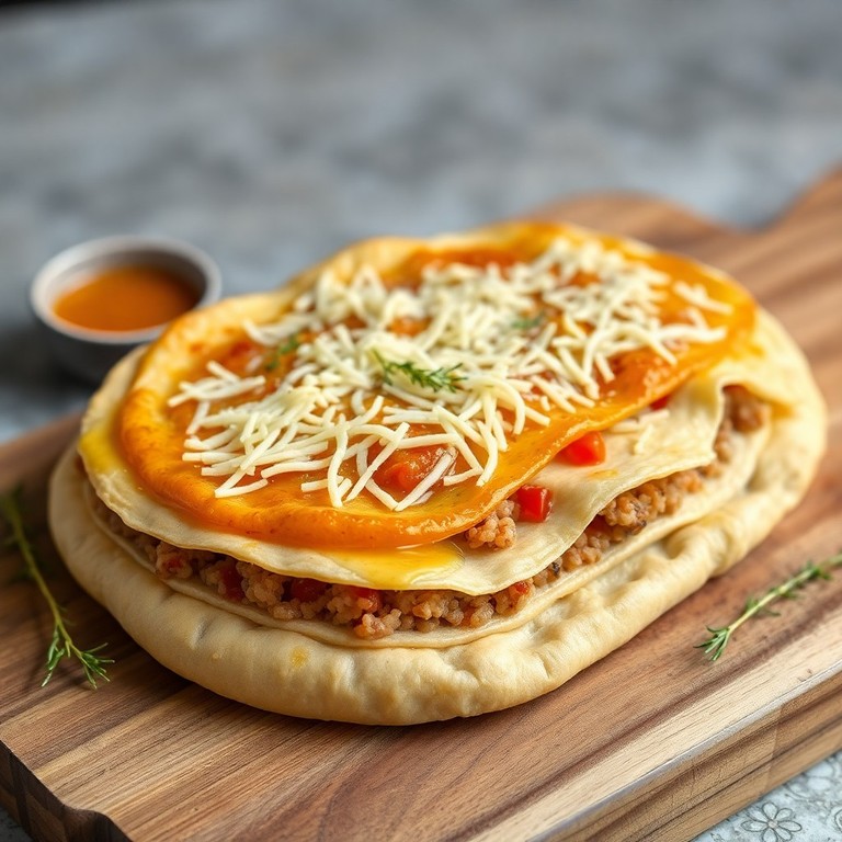 Klasik Kaşarlı Bulgurlu Lavaş Pide