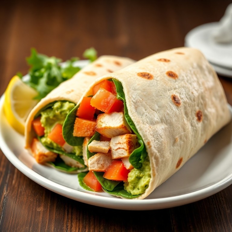 Wrap au Poulet et Avocat en Wraps de Tortilla