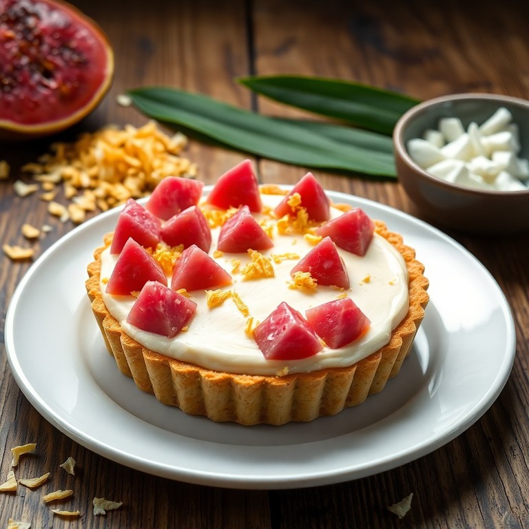 Torta Cremosa de Coco e Goiaba com Paçoca Crocante