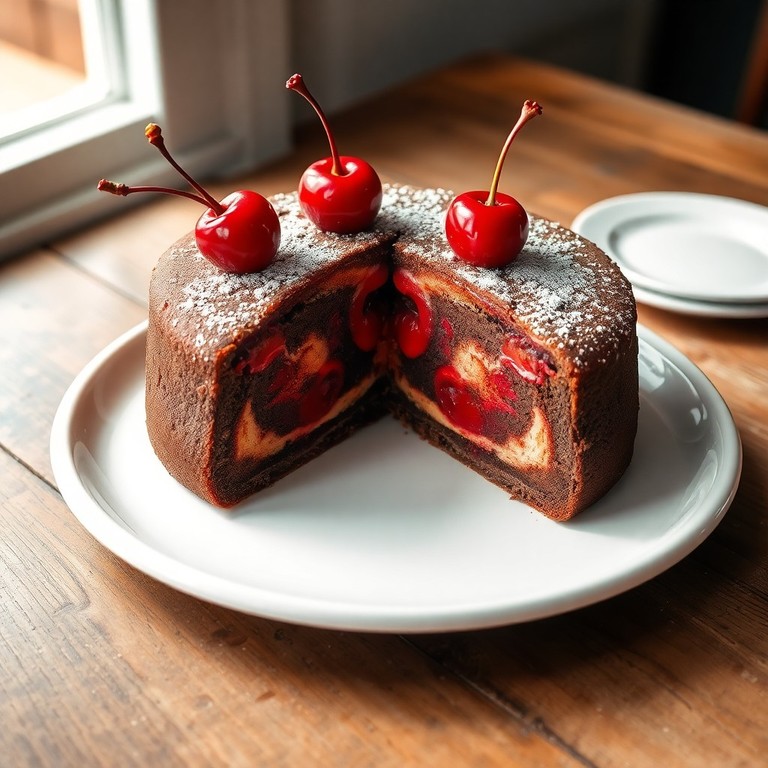 Cherry Chocolate Swirl Cake