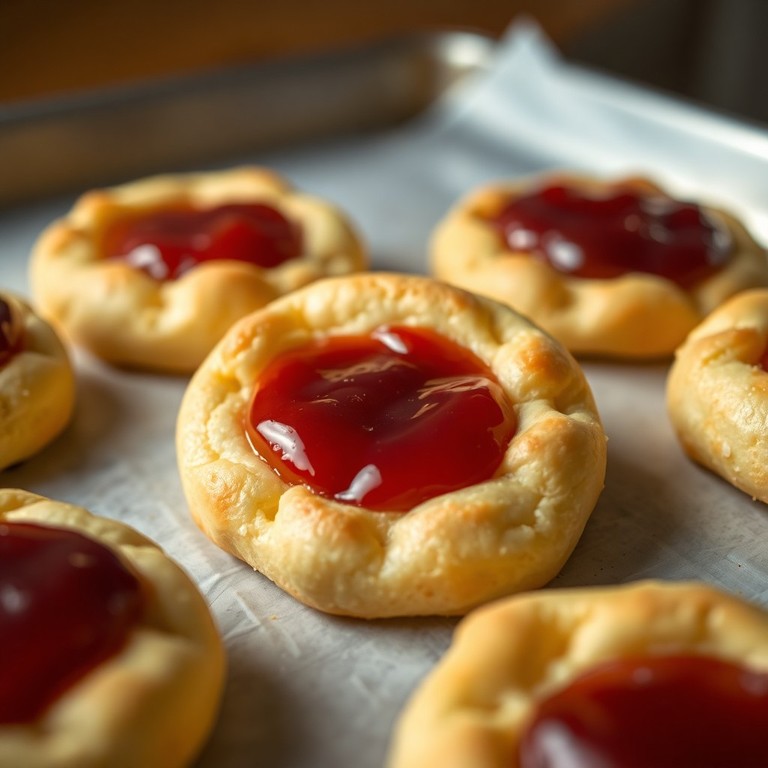 Mini bizcochos dulces de mantequilla y mermelada con masa refrigerada