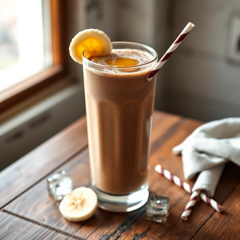 Smoothie Energético de Leite em Pó Desnatado e Achocolatado