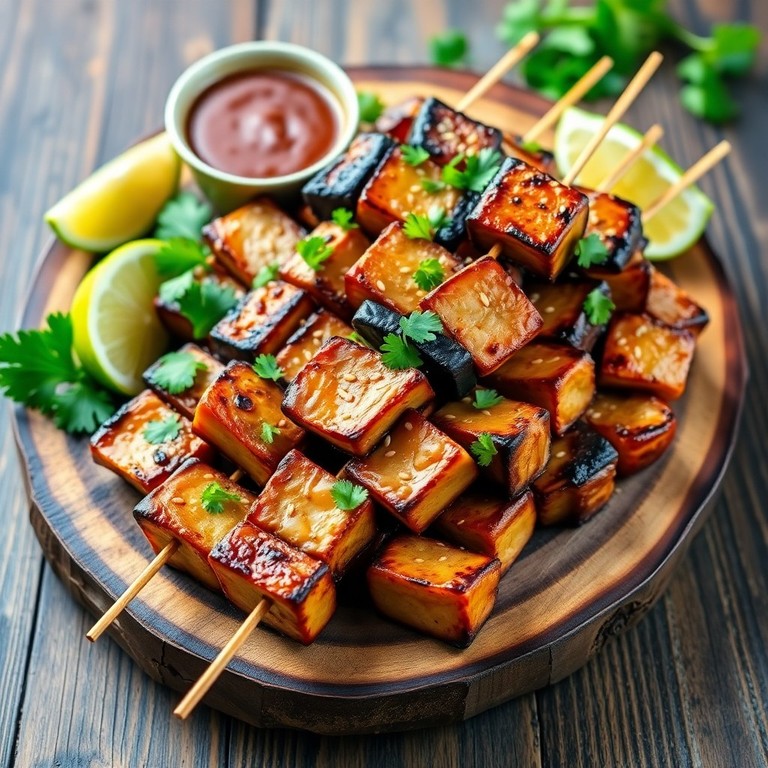 Brochetas de Cerdo y Berenjena a la Parrilla con Toque Asiático