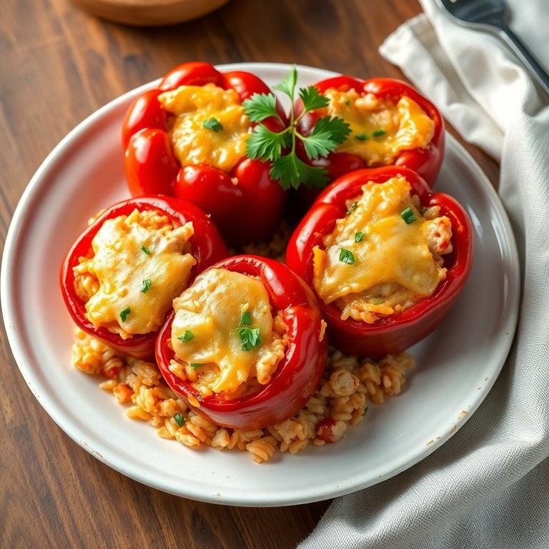 Gefüllte Paprika mit Hähnchen und Reis - Mr. Cook