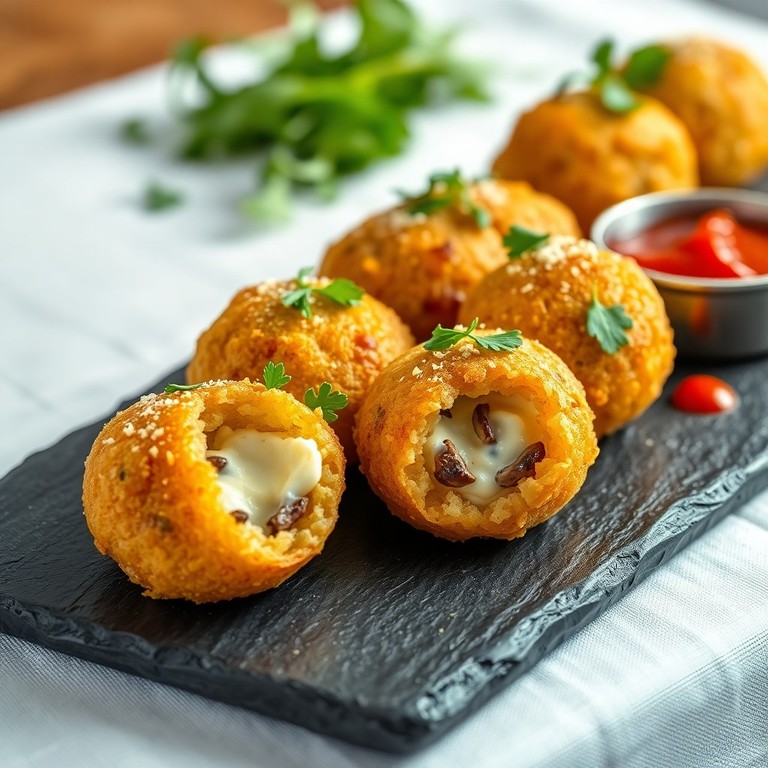 Arancini Gourmets aux Champignons de Saison et Fromage Fondant