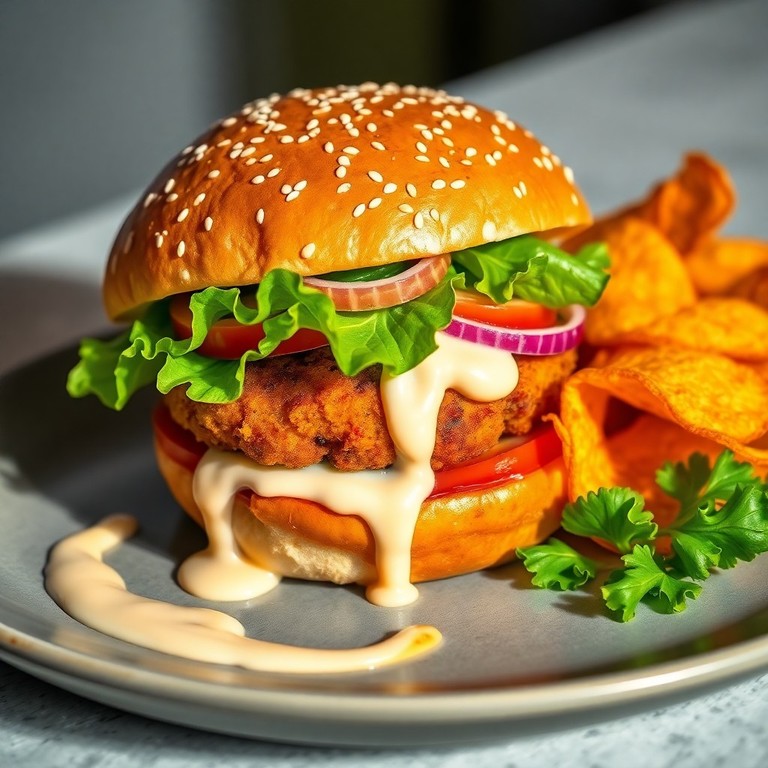 Orientalischer Falafelburger mit Tahini-Sauce
