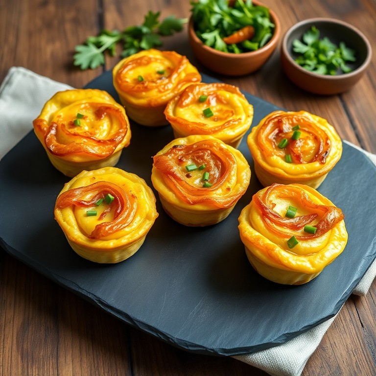 Gekaramelliseerde Eiermuffins met ui en kaas