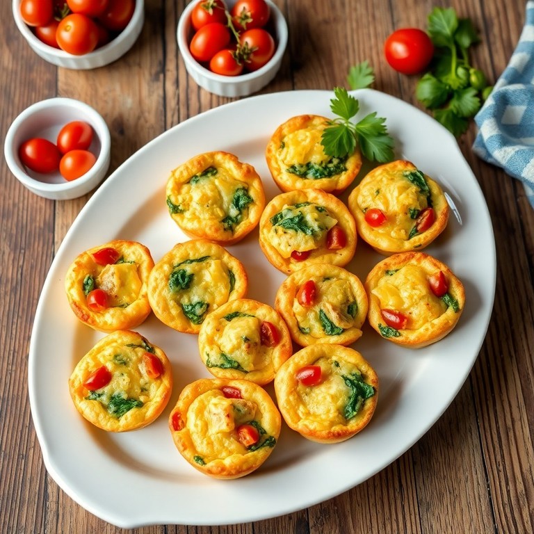 Baked Egg Muffins with Spinach and Tomatoes