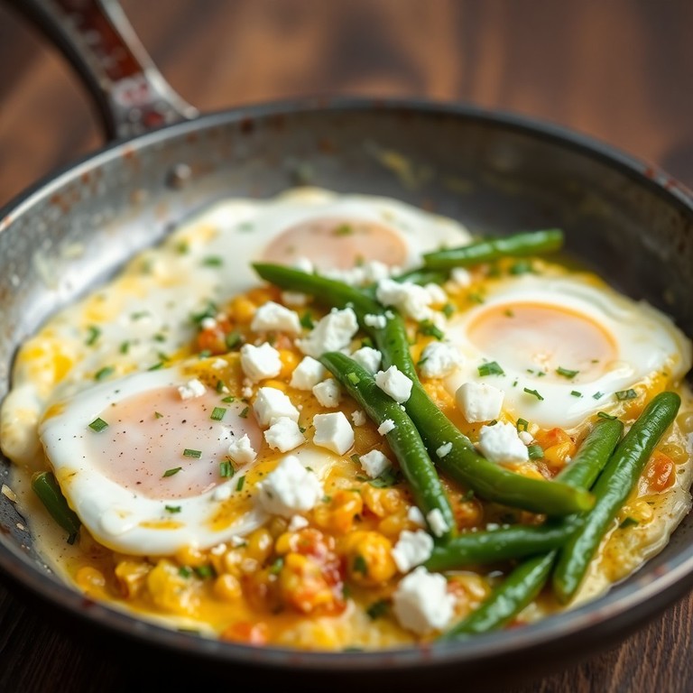 Revuelto de Judías Verdes y Queso Feta