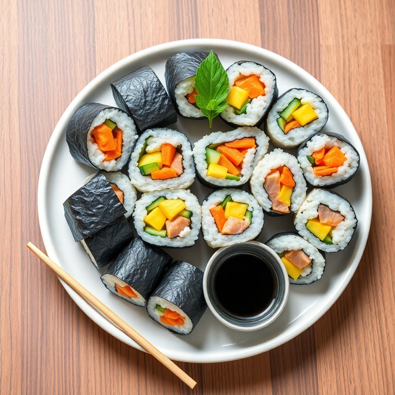 Bunte Sushi-Rollen für Kinder