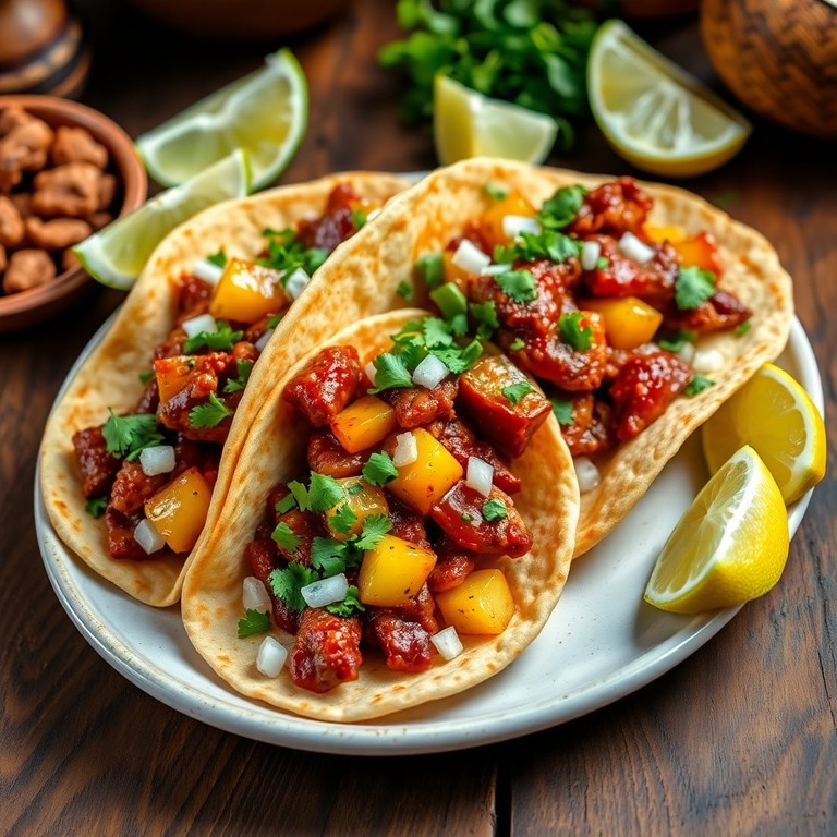 Tacos de pollo al pastor en 20 minutos