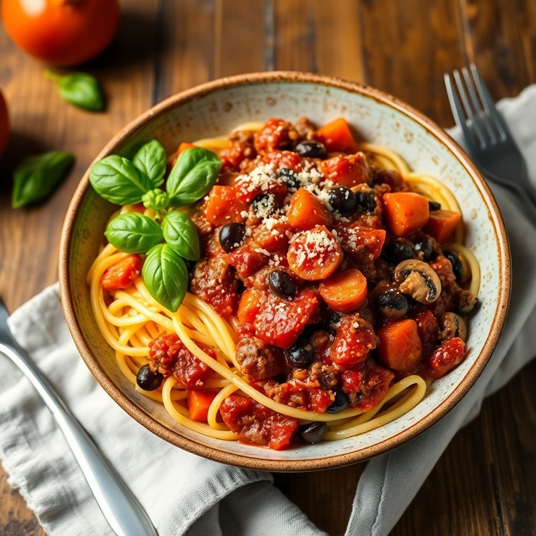 Vegetable-Loaded Tomato Beef Bolognese
