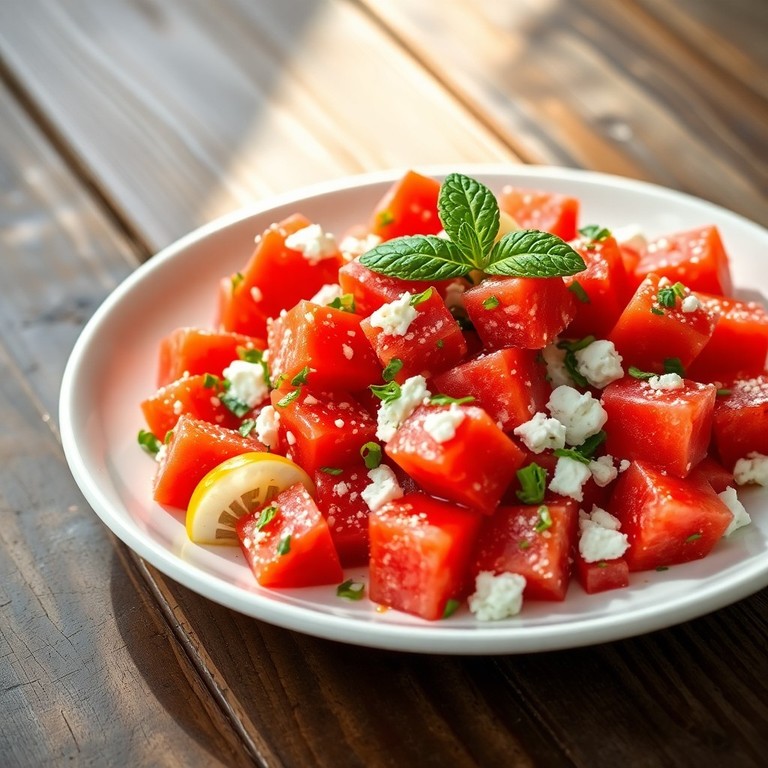 Ensalada Refrescante de Sandía y Hierbas