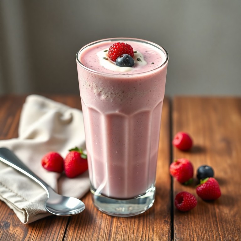 Протеиновый смузи с брынзой и ягодами