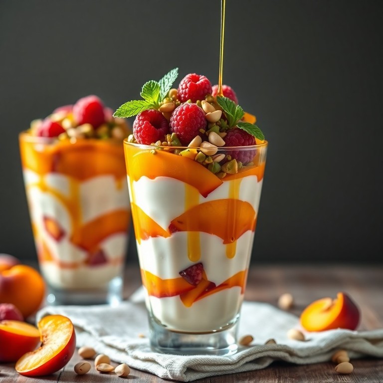Frisse Perzik en Pistache Parfait