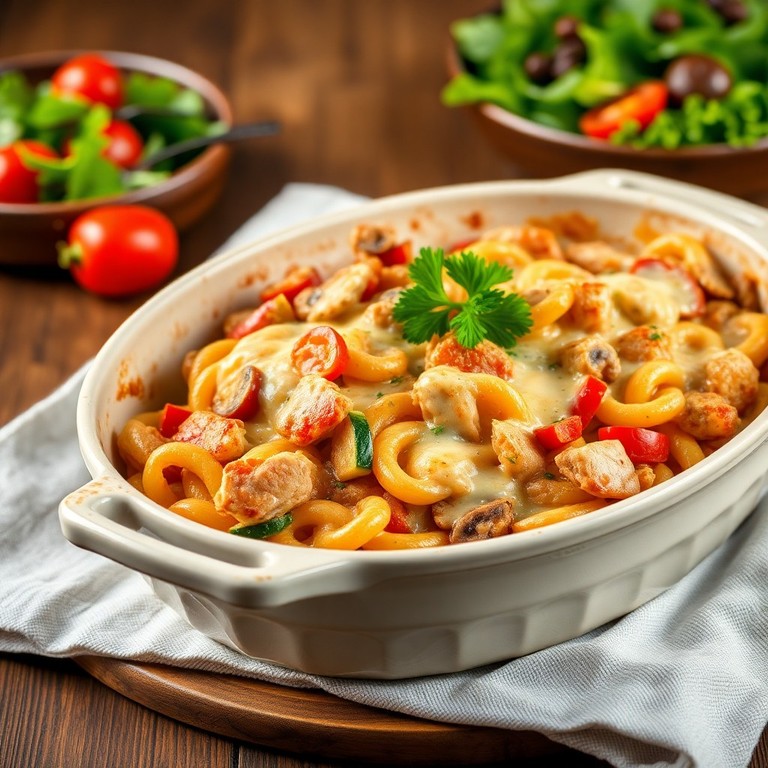 Vollkorn-Nudelauflauf mit Gemüse und Hühnchen - Mr. Cook