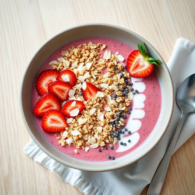 Smoothie Bowl de Fresa y Coco con Semillas de Chía
