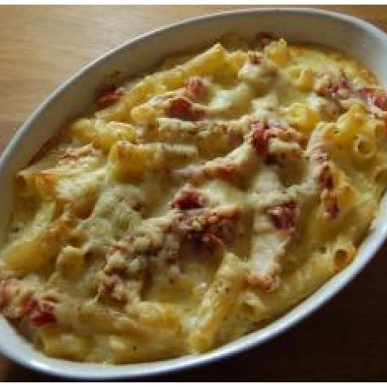 Nudel-Schinken-Gratin