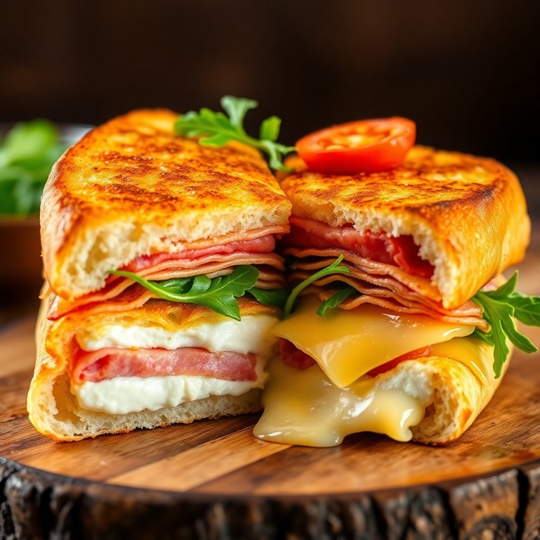 Bocadillo Mediterráneo de Jamón y Queso Crema