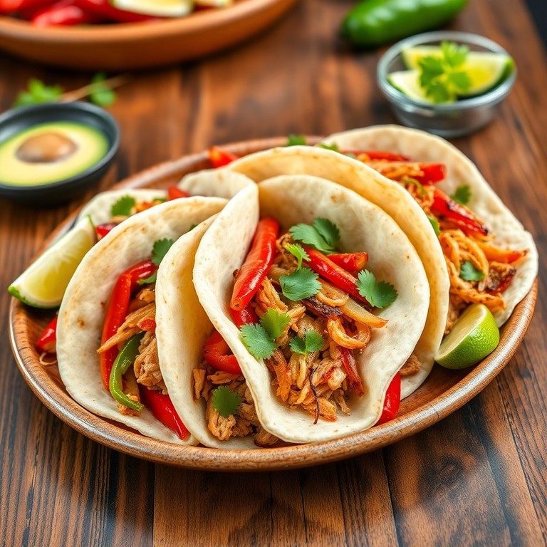 Tacos de Pollo con Pimientos y Chile Serrano a la Parrilla