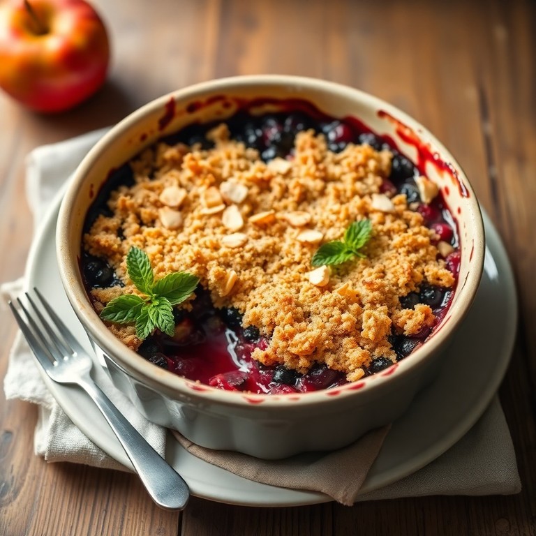 Crumble Cassis et Pommes à la Fourchette
