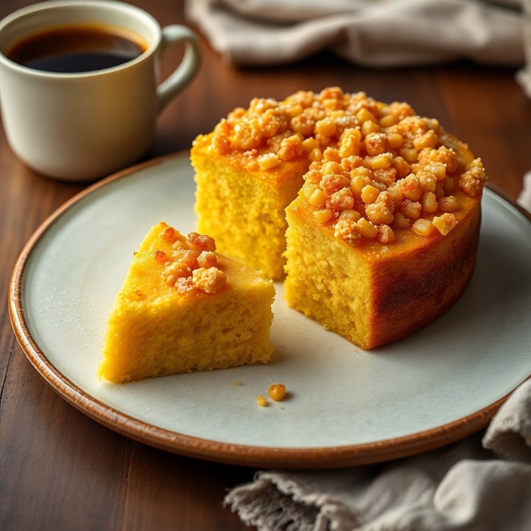Cuca de Fubá com Tapioca Crocante