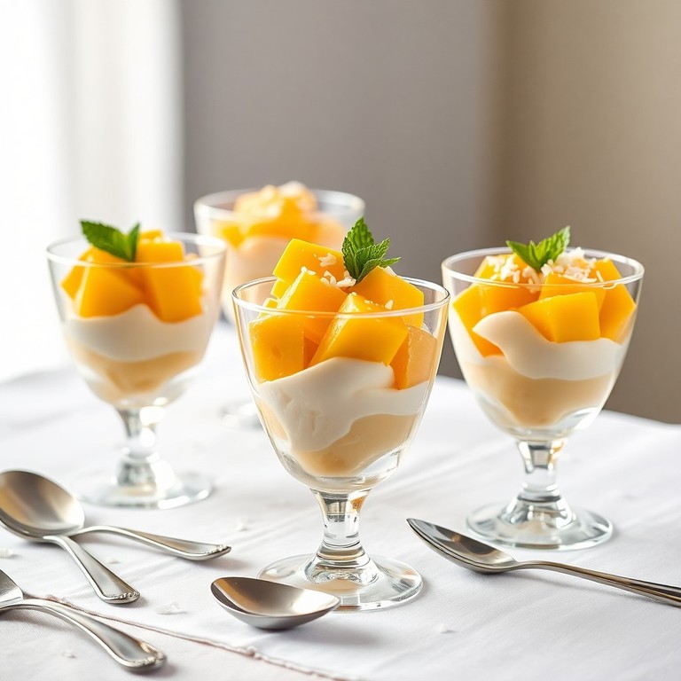 Verrines de Bavarois Mangue et Coco