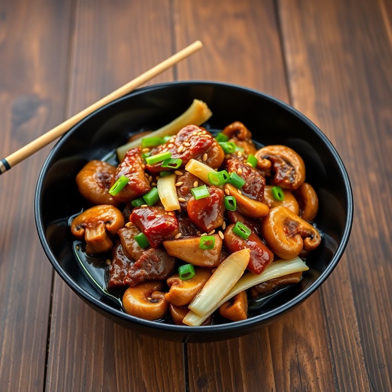 Oosterse roerbak met biefstuk, venkel en champignons